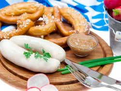Weisswurst, pretzels and mustard